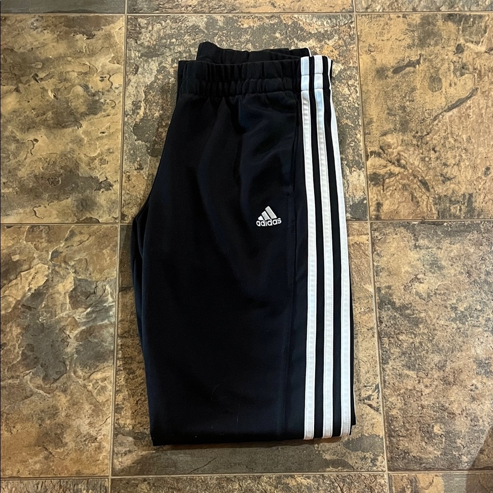 Adidas Women’s Navy Joggers with White Stripes